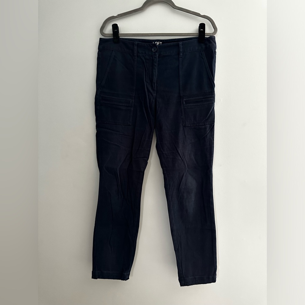 Dark blue ankle length pants, legging style, size 12